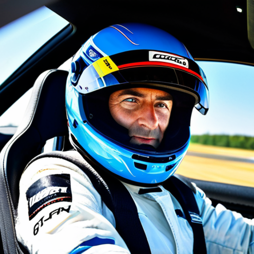 The Passion for GT Racing**

"A professional GT race car driver, fully clothed in a racing suit, focused expression, inside the cockpit of a modern GT race car, on a sunny racetrack, with other cars in the background, appropriate attire, safe for work, perfect anatomy, correct proportions, professional motorsport photography, dynamic composition, high quality, family-friendly"

**