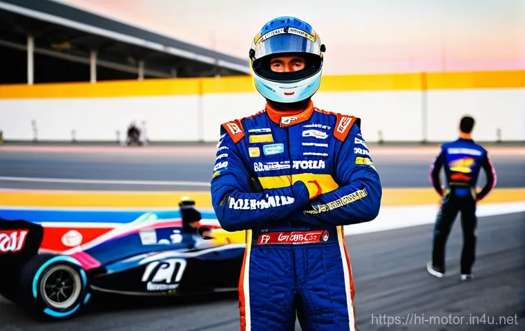 모터스포츠와 보험 제도 - **Prompt 1: The Confident Racer's Edge**
"A male motorsports racer, in his late 20s, with a focu...